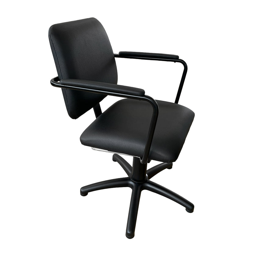 WILLOW barber chair w/black cross base PABL
