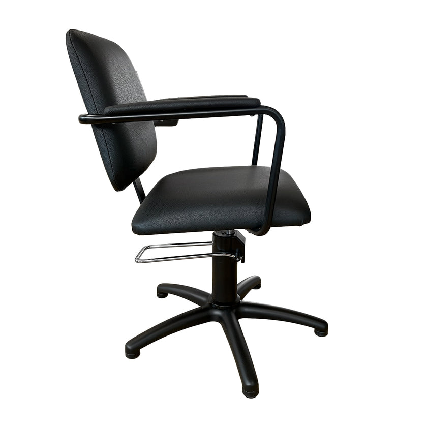 WILLOW barber chair w/black cross base PABL