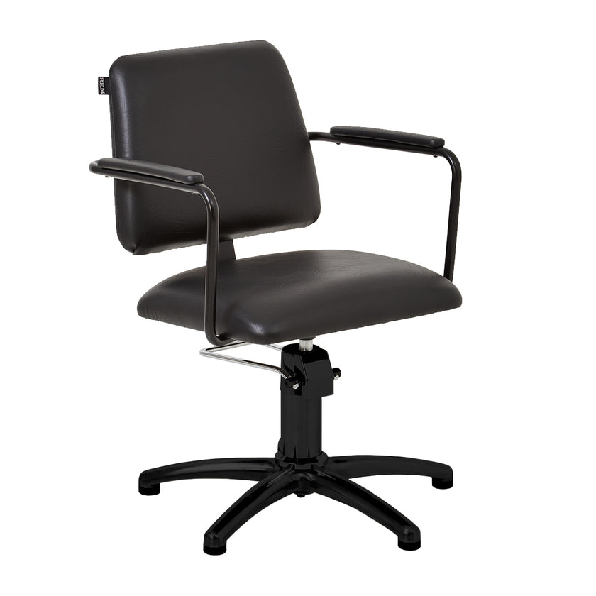 WILLOW barber chair w/black cross base PABL