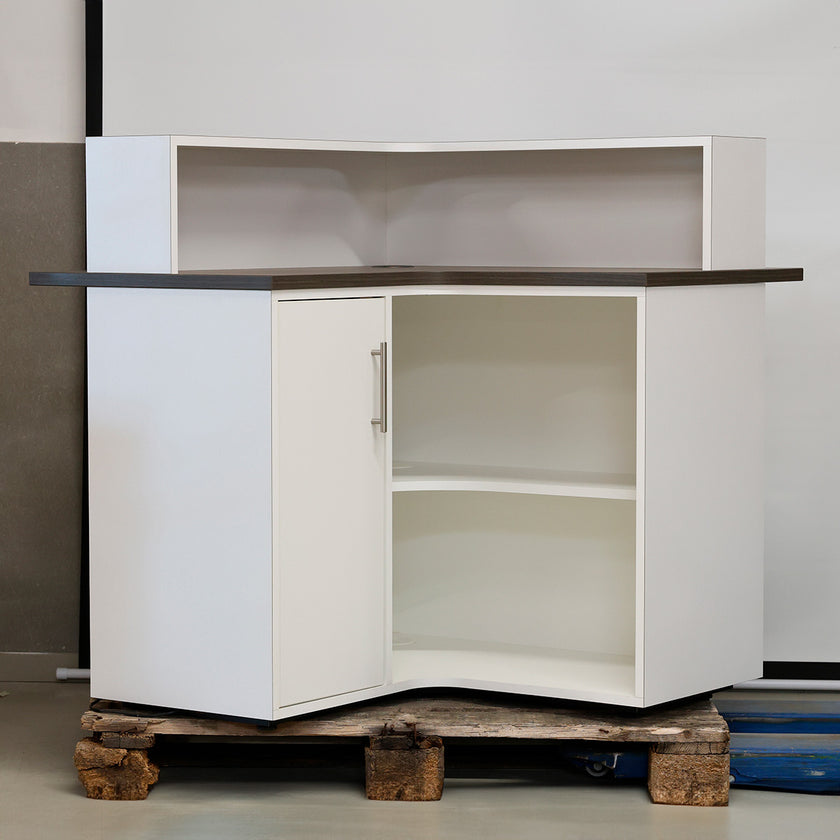 DEMO WINDSOR desk White-Bonobo Oak 92x92 LED