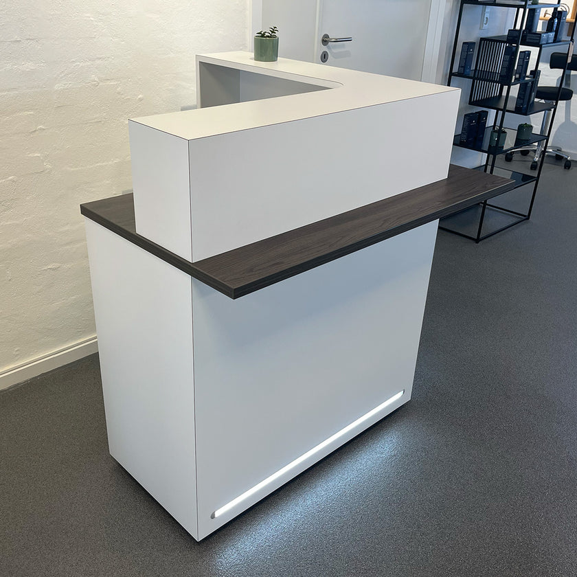 DEMO WINDSOR desk White-Bonobo Oak 92x92 LED