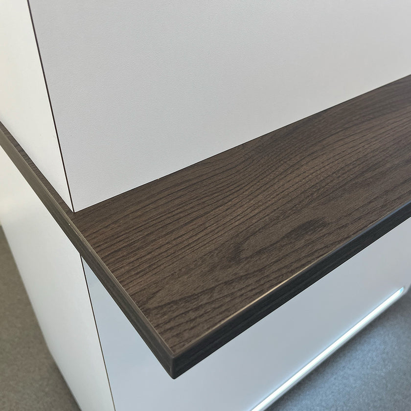 DEMO WINDSOR desk White-Bonobo Oak 92x92 LED