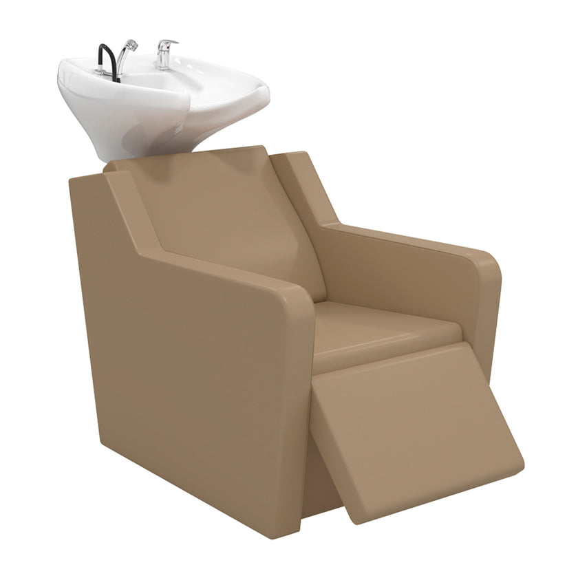 YANNIK washstand beige w/white basin and electric legrest