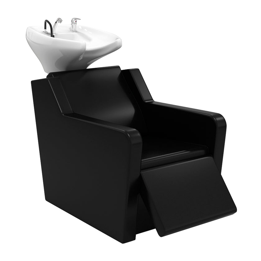 YANNIK washstand black w/white basin and electric legrest