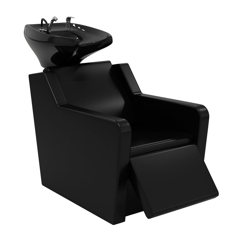 YANNIK wash chair black w/black bowl and electric legrest