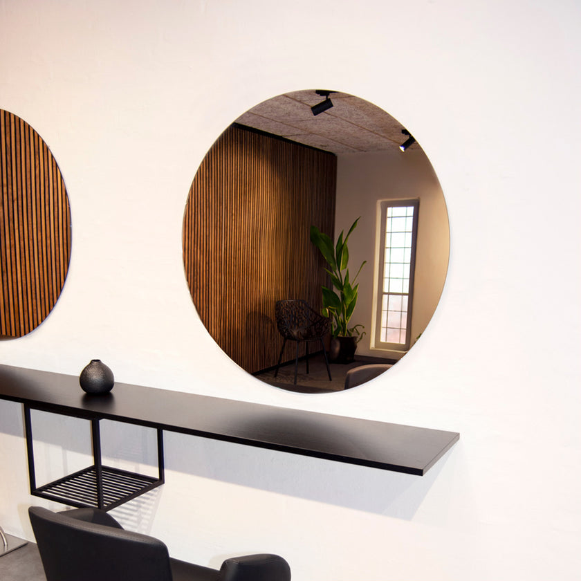 ZIRKON hairdressing mirror Ø90cm 5mm w/bracket